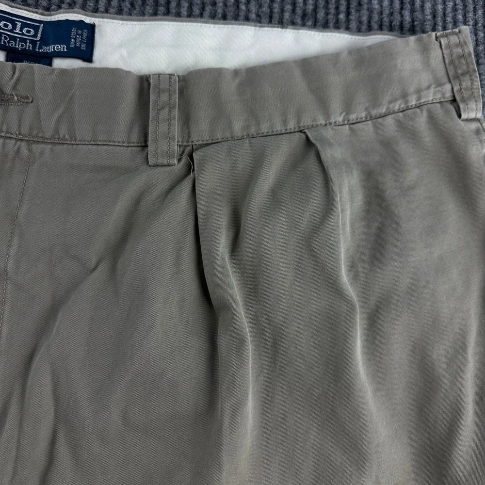 Polo Ralph Lauren Big Tyler Shorts Mens 44 Khaki Tan Pleated Cotton Chino 2987